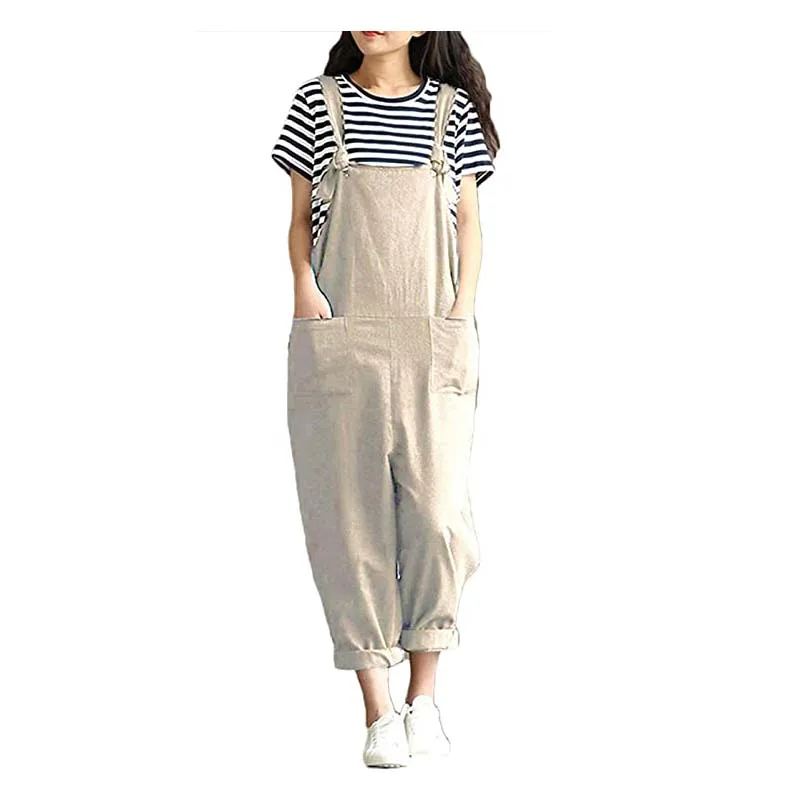 

Women's Strappy Jumpsuits Overalls Baggy Harem Wide Leg Dungarees Rompers Female Fashion Loose Strapes Overalls Jumpsuits