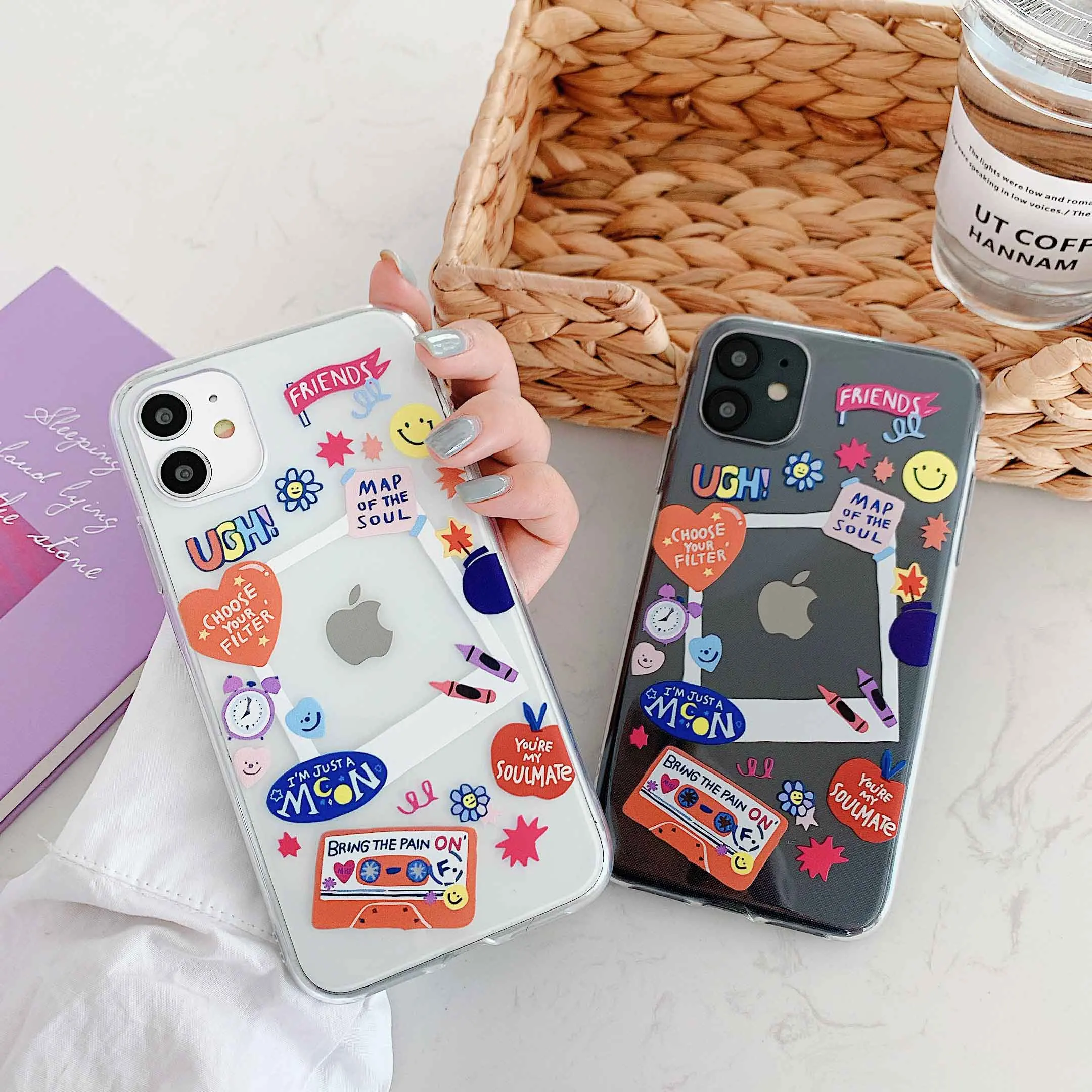 INS Korea photo phone case for iphone 11 12 13 Pro Max 7 8 plus case transparent tpu Idol for iphone X XSMAX XR cover coque back
