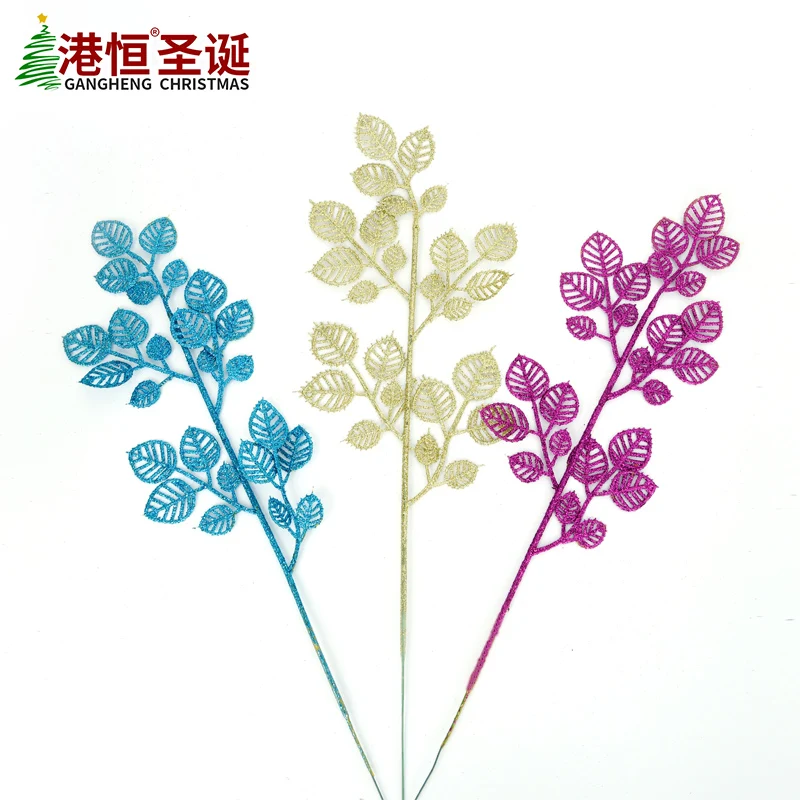 Дерево Цвет Блестящий розовый в виде ажурных листьев Рождественская елка