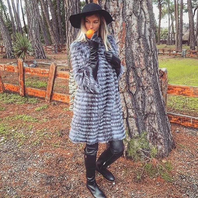 Новинка натуральный Лисий мех с животным переплетением легкая модная роскошная