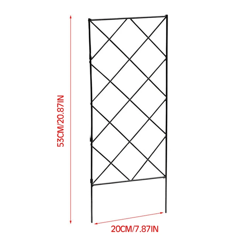 

3pcs Plant Climbing Grid Frame Metal Climbing Flower Support Frame Foldable Flower Support Plant Pillar 20x53cm