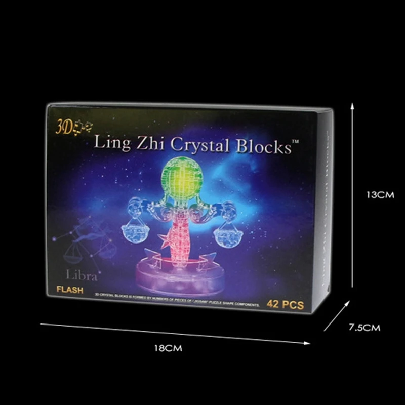 3D Twelve Constellation Crystal Puzzle Diy Building Blocks Educational Toys Self-Installing Lighting Libra | Игрушки и хобби
