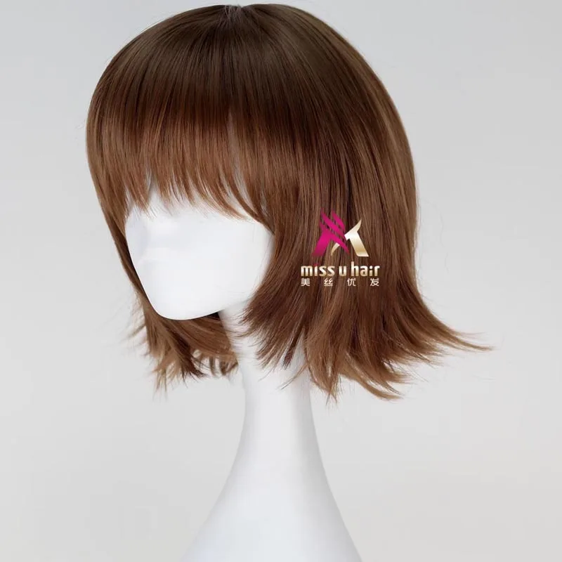 Парик для косплея Токийский Гуль Fueguchi Hinami короткие прямые коричневого цвета
