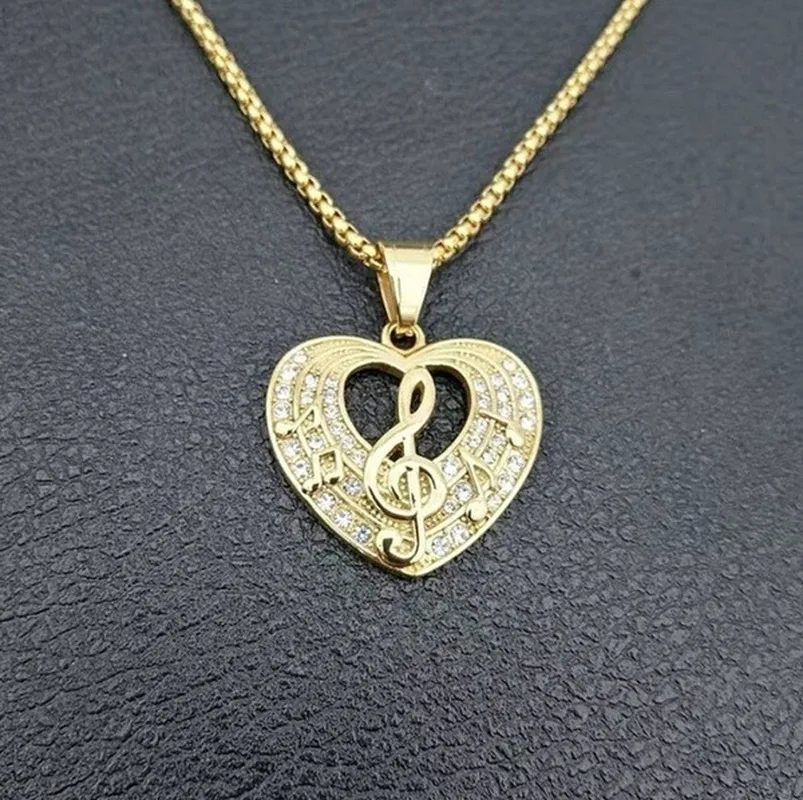 Ожерелье Стразы в стиле хип хоп со сверкающими блестками из нержавеющей стали