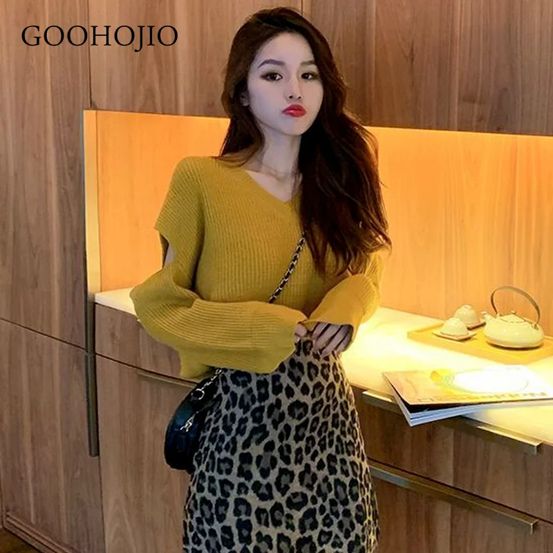 

GOOHOJIO 2021 New Spring and Autumn All-match Women Skirt Casual Temperament Leopard Skirts Women Fashionable Skirt for Ladies