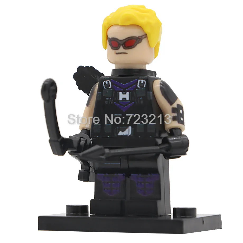 Hawkeye Супер герой фильм Пятница 13-й хедхантер фигурка полиция Джокер зомби Bgirl человек паук Строительные блоки модели кирпич комплект игрушки - Цвет: Hawkeye