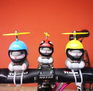 Симпатичный мультяшный велосипедный Звонок светильник лая модель хомяка с ручкой для шлема, светящийся рог для велосипеда, Аксессуары для мотоцикла, фиксированный Рог