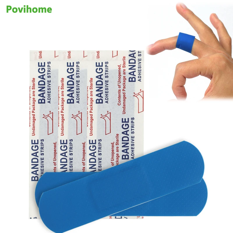 

10pcs Blue Bandages Anti-infection Band Aid Sticker Wound Dressings Waterproof Adhesive Household Medical Anti-Bacteria Pads
