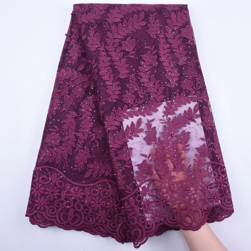 

French Laces Fabrics High Quality African Tulle Laces Fabric With Sequins Swiss Voile Laces For Nigerian Wedding Material