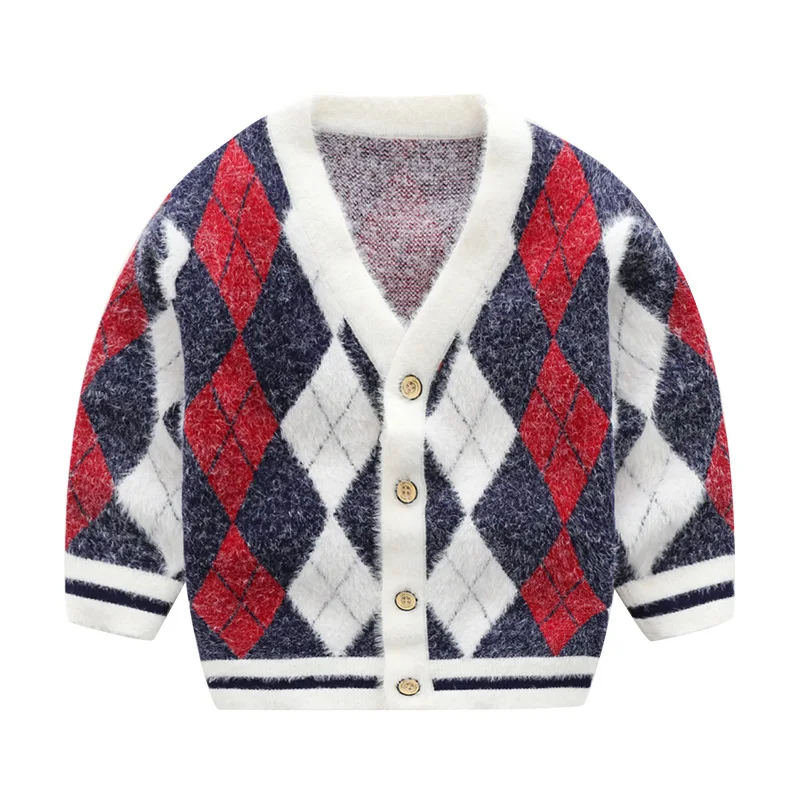 Осенне зимний новый вязаный кардиган для маленьких девочек зимние свитера в