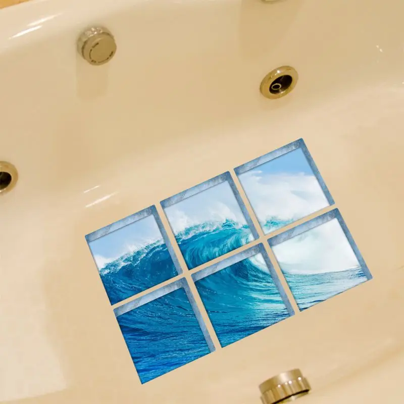 6 шт. Нескользящие наклейки с цветами безопасные лестницы для душа клейкие ванны