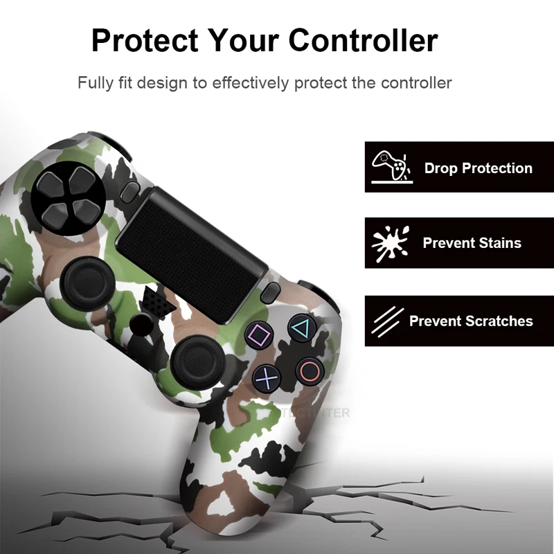 

New Silicone Rubber Case Cover for Play station 4 PS4 Pro Controller Protection Skin Slim Gamepad Controle Thumb Grips