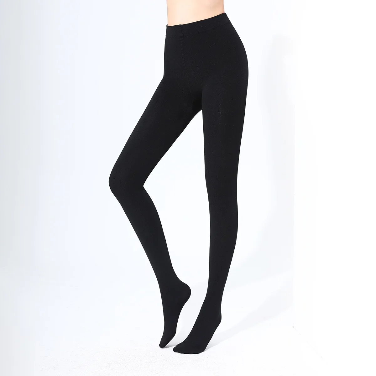 Осенне-зимние женские облегающие брюки черные леггинсы тонкие непрозрачные