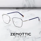 ZENOTTIC тонкие металлические квадратные очки, оправа для женщин и мужчин, сверхлегкие оптические очки для близорукости, ацетатные очки по рецепту