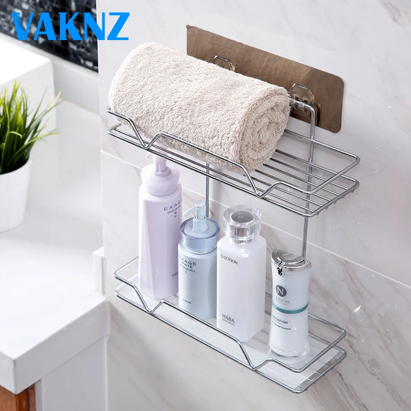 

Genuine Vaknz Bathroom Shower Bath Holder For Shampoos Shower Gel Kitchen Home Balcony Shelf Hanging Storage Rack