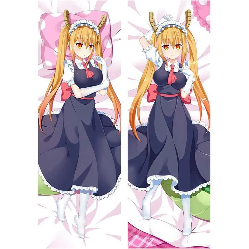 Аниме Miss Kobayashi's Dragon Maid Tohru милая девушка обнимает тело Dakimakura постельные