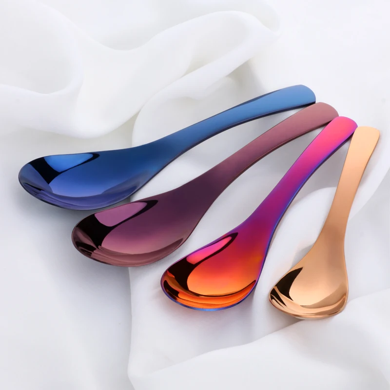 

3Pcs Stainless Steel Spoons Gold Soup Spoons food serving set tableware Coffee Tea mini Spoon Metal Kitchen utensil dinnerware
