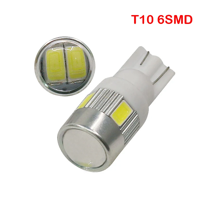 T10 светодиодный лампы 5730 6SMD дневные ходовые огни 12V Белый W5W автомобилей сигнала