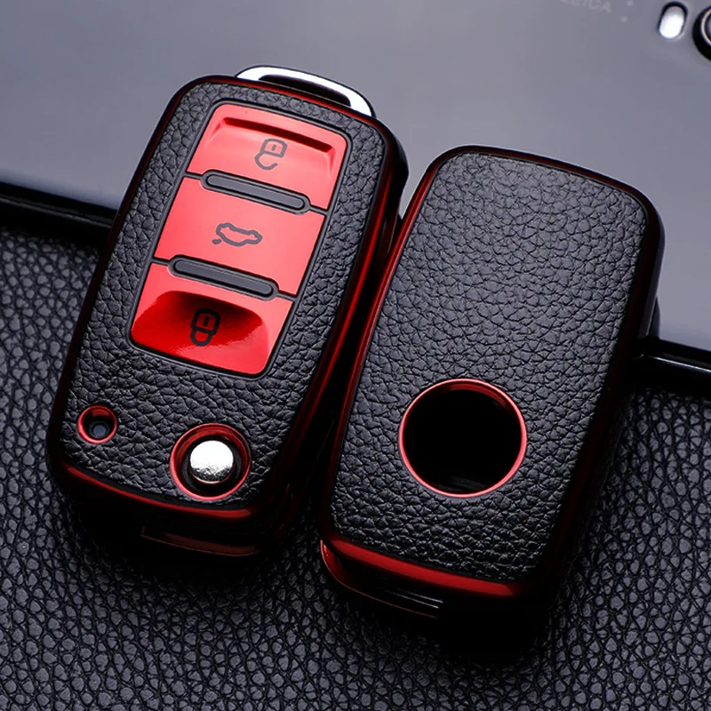Мягкий ТПУ чехол для автомобильного ключа VW Polo Golf Passat Skoda Octavia A5 Bora сиденье Jetta Ibiza