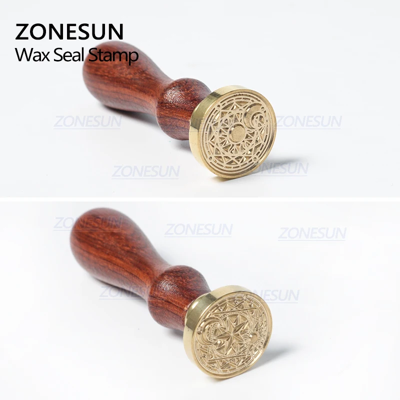 ZONESUN волшебный круг Луны Звезда Свадьба воск печать с деревянной ручкой для