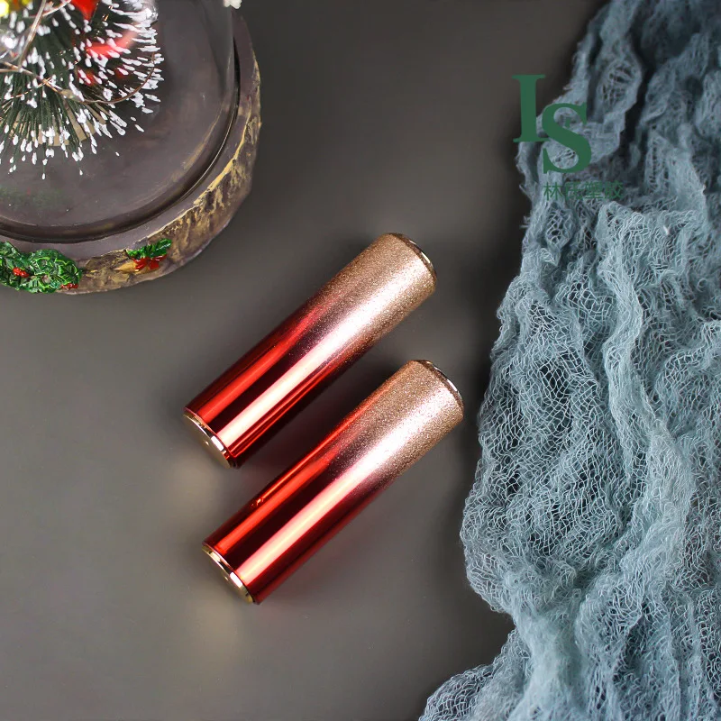 Пустая туба для блеска губ тубы с градиентом красные и Золотые круглые помады