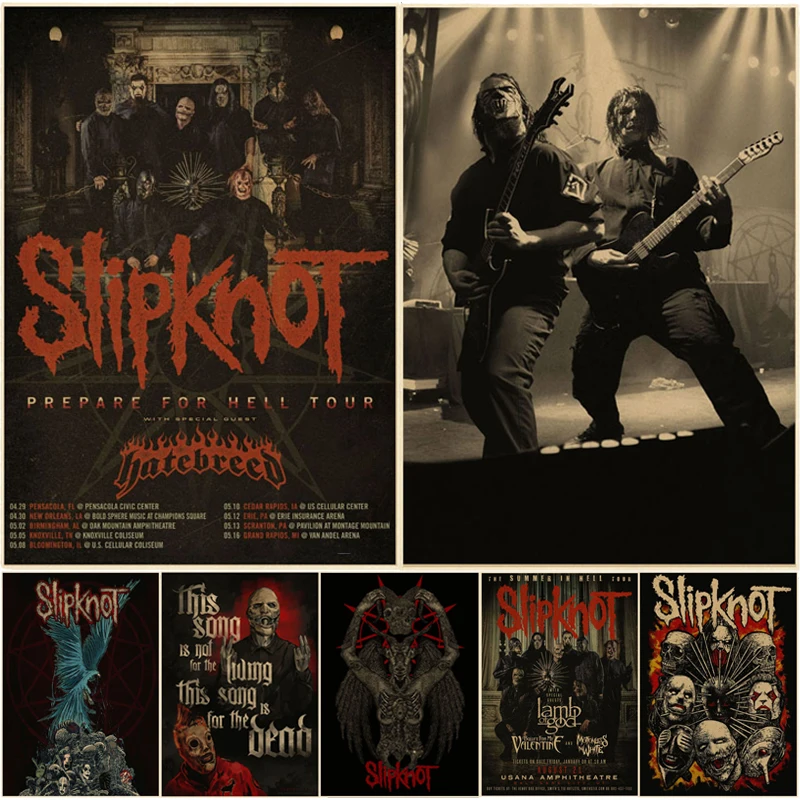 

A3 and A4 Classic Heavy Metal Rock Band Retro Posters Retro Kraft Paper Sticker DIY Home Bar Cafe Decor Pictures Wall Painting