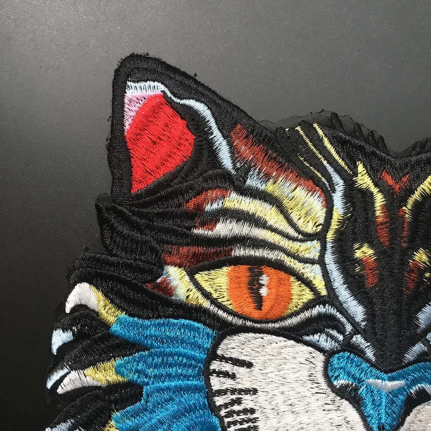 1 шт. синяя большая кошка оптовая продажа вышитая ткань одежда нашивка для одежды