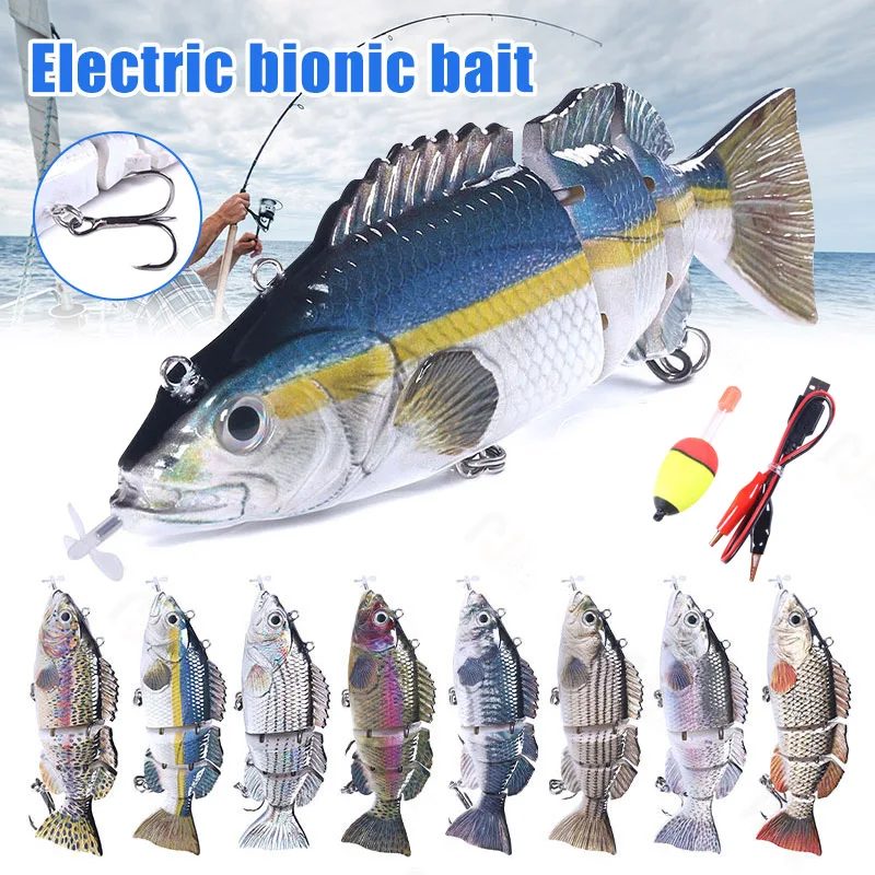 

Electric Fishing Lure Wobblers Multi-Section Swimbait USB Rechargeable Bait Fishing Accessories Bright Color Fishing Lures
