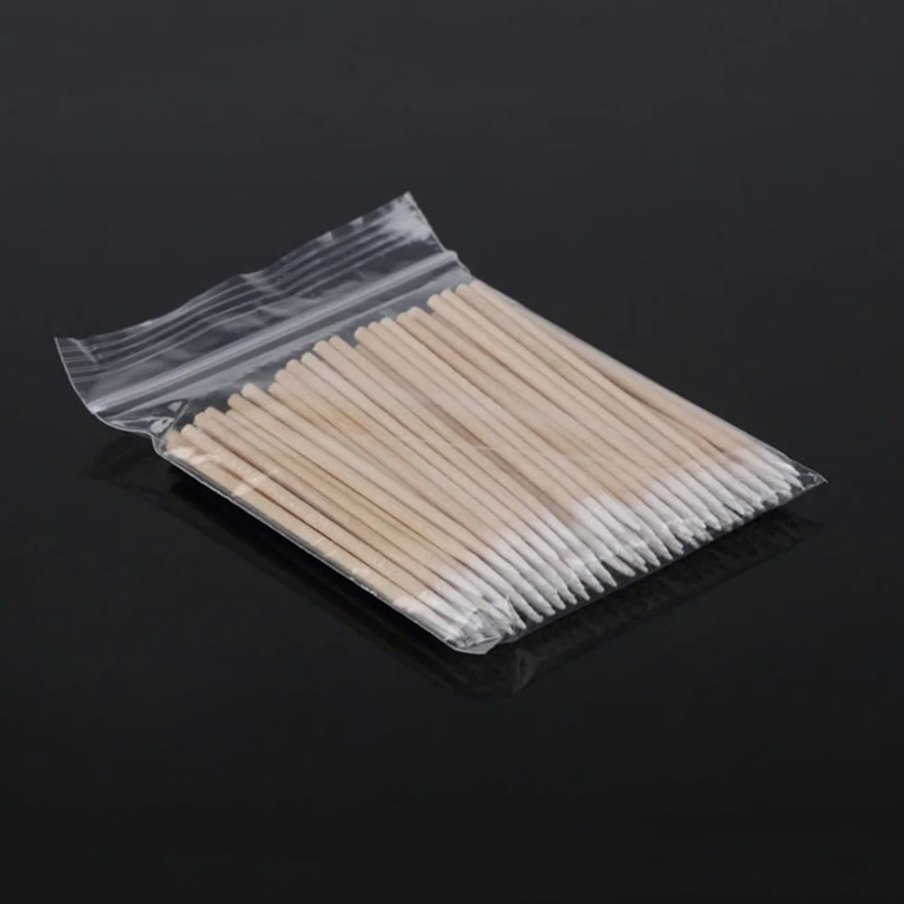 

100/300pcs Disposable -small Cotton Swab Lint Free Micro Brushes Wood Cotton Buds Swabs Eyelash Extension Glue Removing Tools