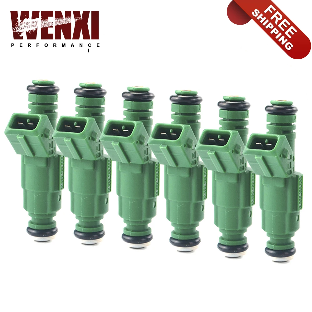 

4 5 6pcs High flow 0 280 155 968 fuel injectors 440cc "Green Colo" For Volov Commodore VN For Audi S4 fuel injector 0280155968