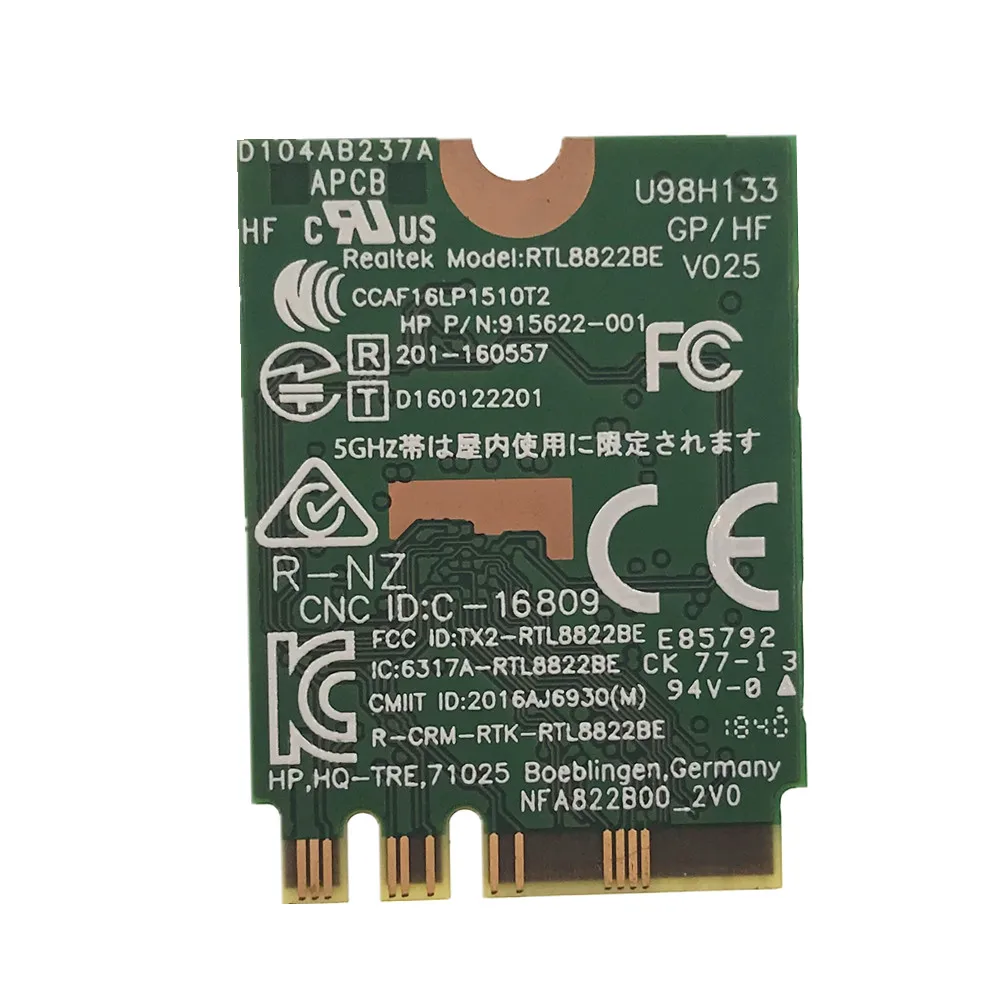 Realtek RTL8822BE IIEEE802.11AC/A/B/G/N WiFi + Bluetooth4.1 NGFF плата Wireless WLAN Card 2 4G/5GHz sps :915623-001 | Компьютеры и