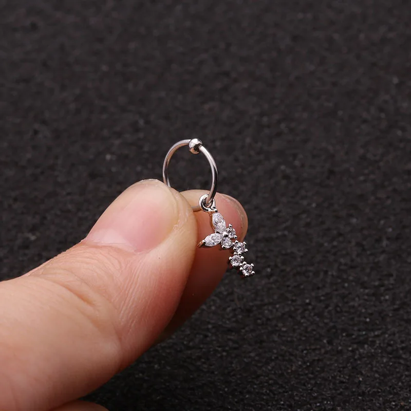 1 шт. милые маленькие круглые подвески в форме Креста сердца Луны пирсинг для