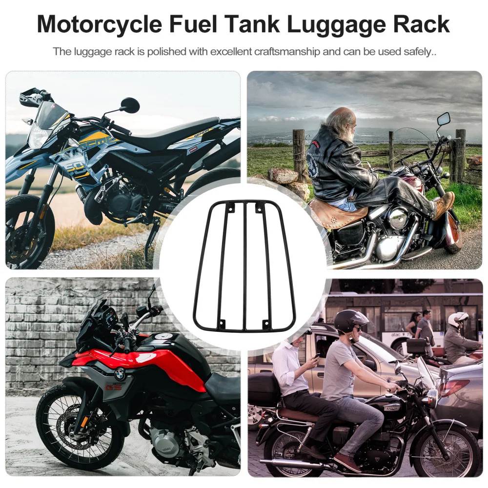 

Motorcycle Fuel Tank Storage Bracket Luggage Holder with Suction Cup (Black)