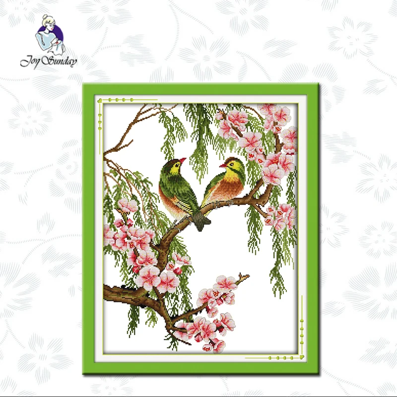 

Joy Sunday,birds,cross stitch embroidery kit,11CT or14CT Animal pattern cross stitch kit,Needlework counted cross-stitch pattern