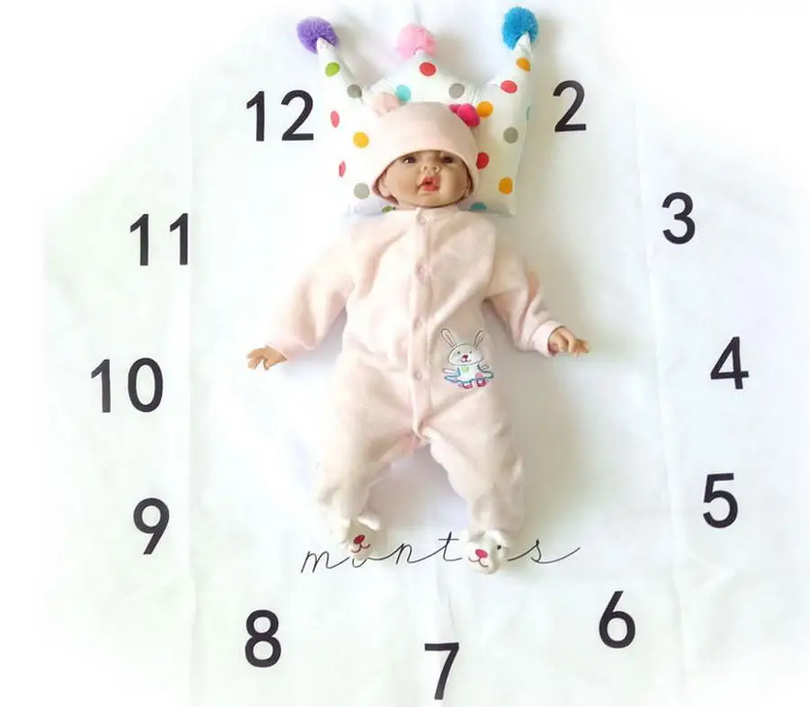 20pcs Newborn Baby Milestone Blanket Photography Prop Background Monthly Growth Shooting Photo Bedding Wrap 100x100cm | Мать и ребенок