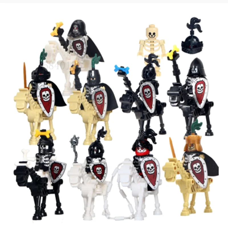 Средневековья Undead Скелет Knight строительные блоки Лошадь Фигурка героя фигурка
