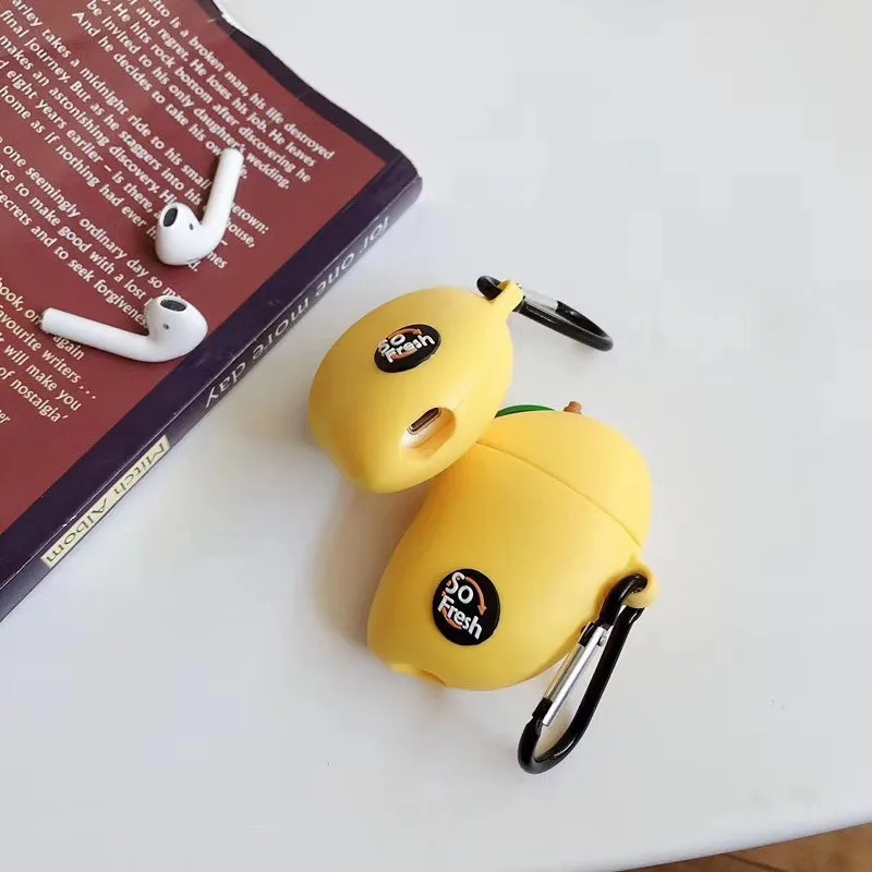 Для AirPods чехол 3D милый фруктовый манго наушники s для Apple Airpods 2 защитный с