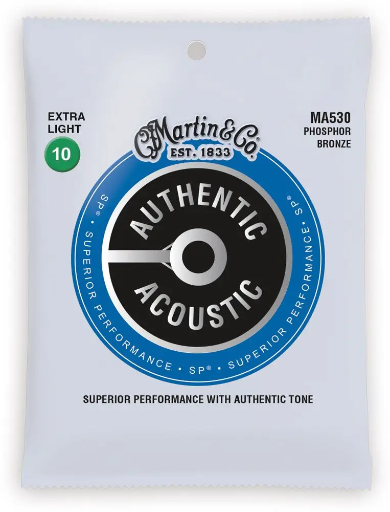 

MartinGuitar MA530 SP Phosphor Bronze Authentic Acoustic Guitar Strings Extra Light 10-47