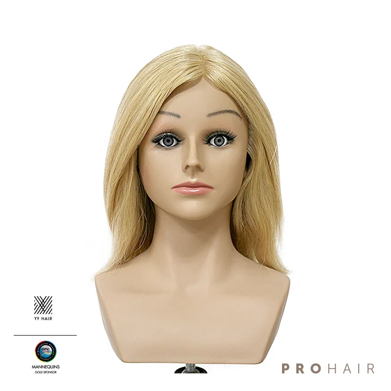Mannequin-Head with Shoulder 30CM 100% human Hair Mannequin Doll Head Wig Head Manikin for styling