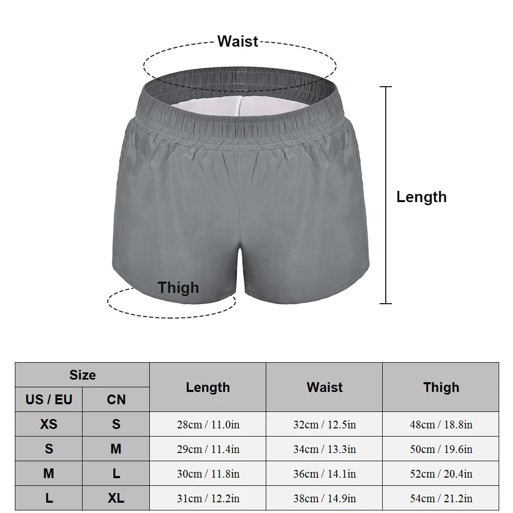 Женские шорты для бега спортивные тренажерного зала светоотражающие