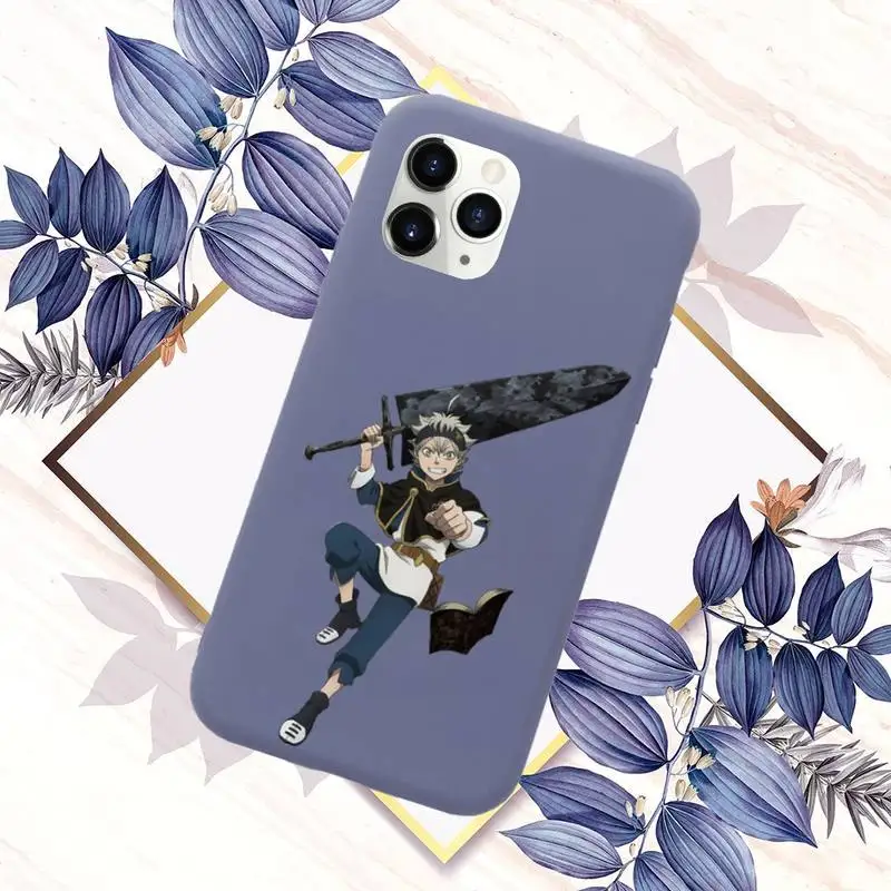 

Japan anime Black Clover Phone Case Candy Color for iPhone 6 7 8 11 12 s mini pro X XS XR MAX Plus