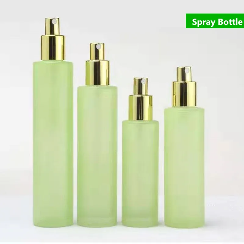 spraybottle Роскошная зеленая стеклянная Косметическая банка 30 г для крема основа косметическая упаковка с золотой пластиковой крышкой пустые бутылки с распылителем - Цвет: spraybottle