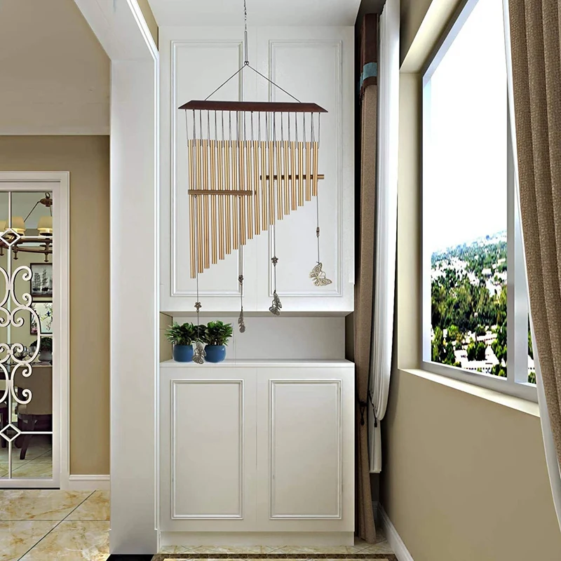 Успокаивающие музыкальные колокольчики с бабочками деревянный памятный подарок