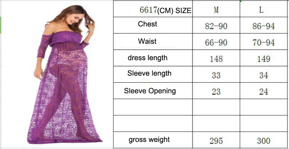 

Summer Pregnant Lace Dress Women Front Split Long Maxi Maternity Black&White Lace Dress Gown Photography Prop See Through Dress