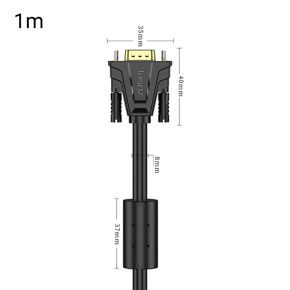 

Jasoz C102 HD 1080P VGA 3 + 6 Converter Cable 15 Pin Male to Male VGA Extension Cable for Computer Projector Monitor HDTV Screen