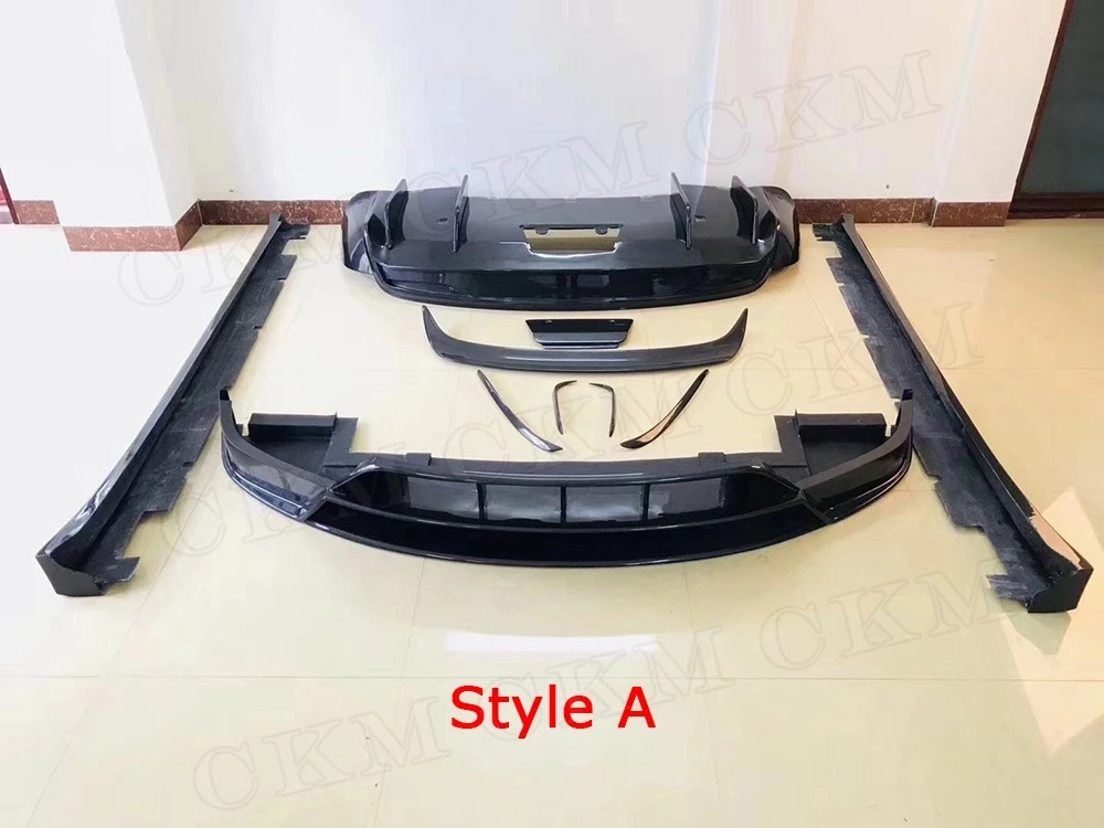 Style A Комплекты кузова из углеродного волокна для автомобиля, бампер для губ, разветвители, авто спойлер, боковые юбки для Tesla, модель X, автомобильный Стайлинг - Цвет: Style A