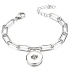 Новый браслет из нержавеющей стали для женщин и мужчин, металлическая Регулируемая цепочка, подходит для браслета с кнопками 12 мм или 18 мм