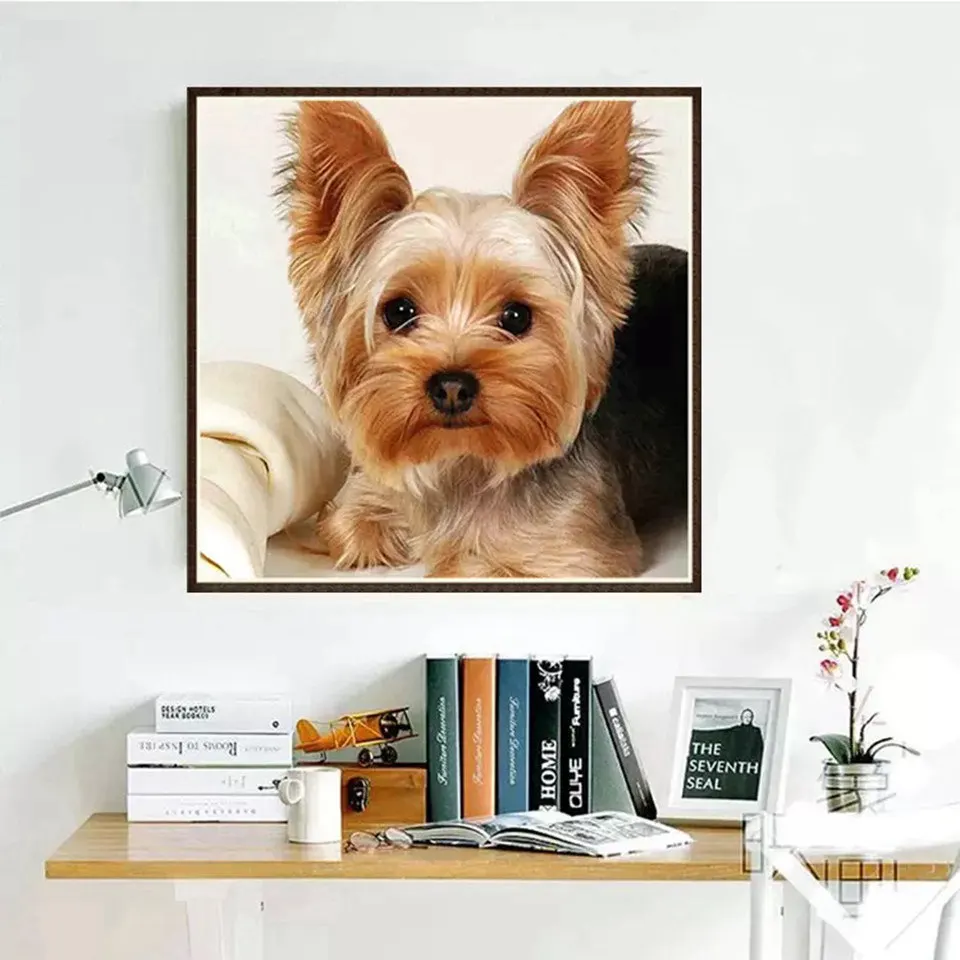 

New 5D DIY Diamond Painting Crossstitch Kit Mosaic Embroidery Custom "Animal Dog" 3D Full Round Square Diamond Home Decor Gift