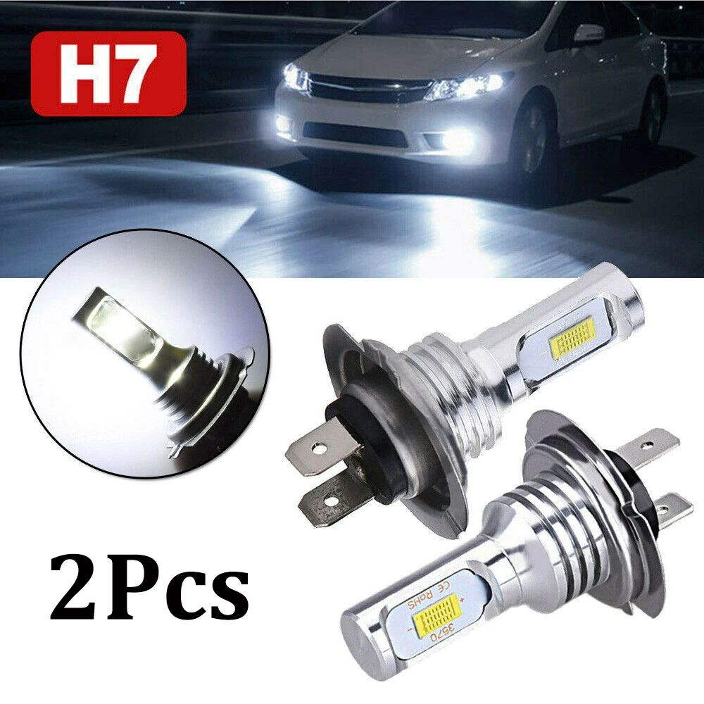 

2PCS LED H7 Headlight Bulb CSP Chip LED Car Light 8000LM/Bulb 55W Super Bright 6000K White Headlight Bulbs12V 24V Car Styling