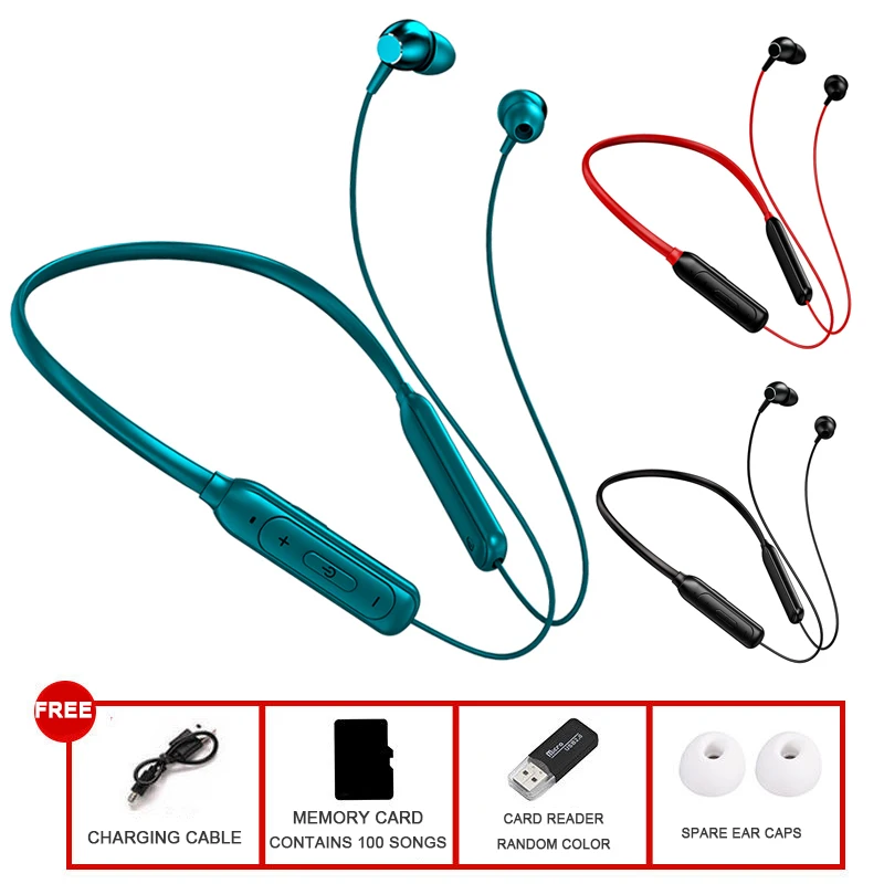 

Bluetooth-compatible 5.0 Wireless Sports Earphone Subwoofer Neck Hanging Waterproof Huawei Apple Xiaomi General Headphones 5PCS